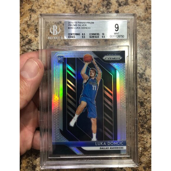 2018-19 Panini Prizm Luka Doncic Silver Prizm Rookie BGS 9 MINT 